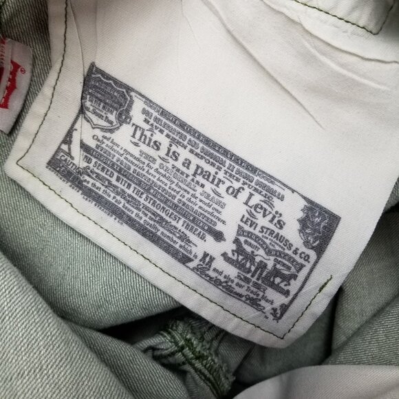 Levis Shorts Mens 42 Green Frayed Hem Live Oak Cone Denim Button Fly *Read* - Picture 16 of 16